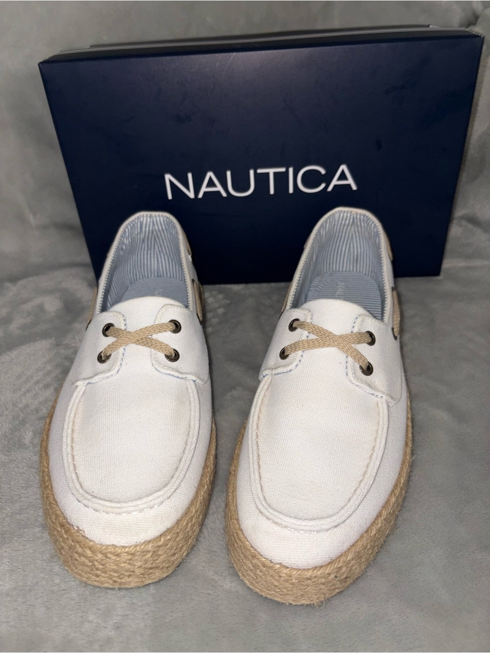 NIB Náutica Stoneway Women White Boat Shoes size 10 - Picture 3 of 12